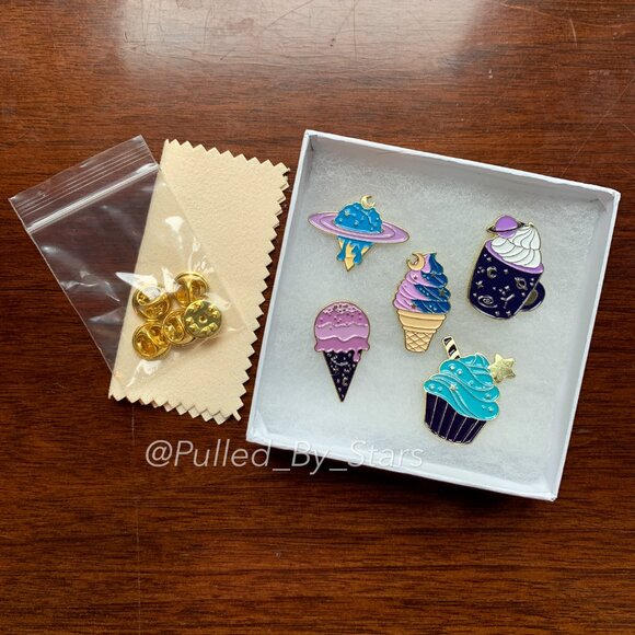 Celestial Galactic Sweets & Treats Alloy Pin 5-Piece Set - Brand New in Gift Box - Picture 13 of 16